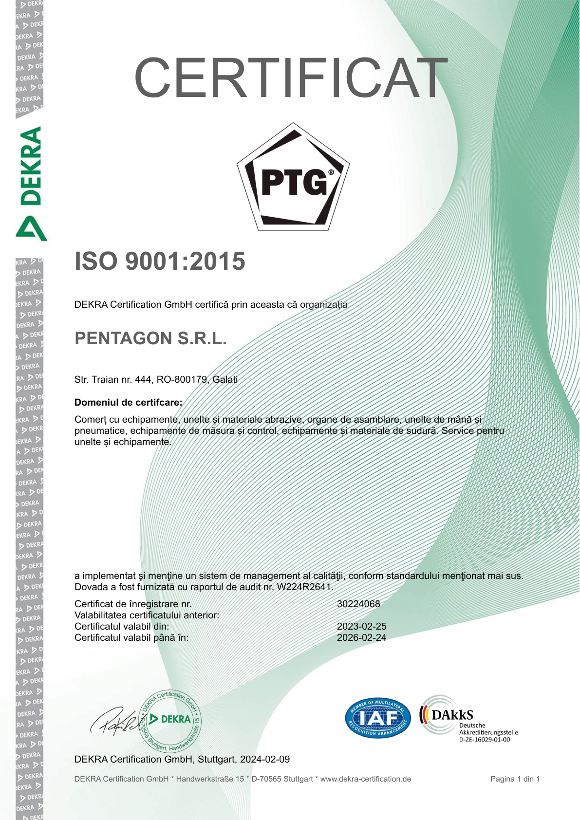 iso9001 Pentagon Romania